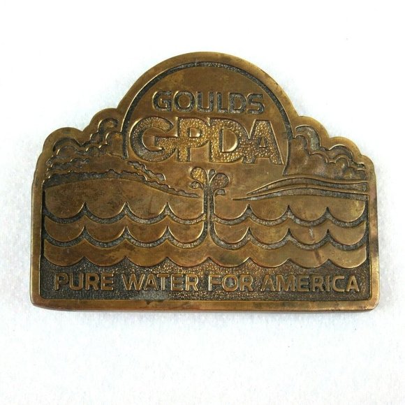Other - Vintage Goulds GPDA Brass Belt Buckle BTS USA Well & Jet Pumps Submersible 1970s